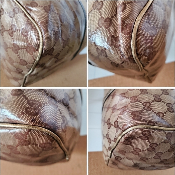 GUCCI GOLD CRYSTAL CANVAS MEDIUM JOY BOSTON BAG - Picture 8 of 13